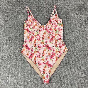 LPA Swimsuit Womens Large Pink Floral One Piece Underwire Swimwear Travel Beach